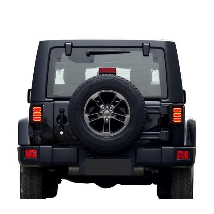 Smoked Avenger LED Tail Lights for 07-18 Jeep Wrangler JK/ JKU