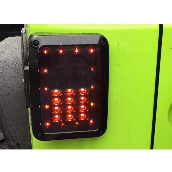 Smoked Cover LED Tail Lights for 07-18 Jeep Wrangler JK/ JKU