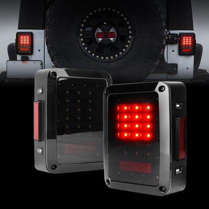Jeep Wrangler Smoked Cover LED Tail Lights