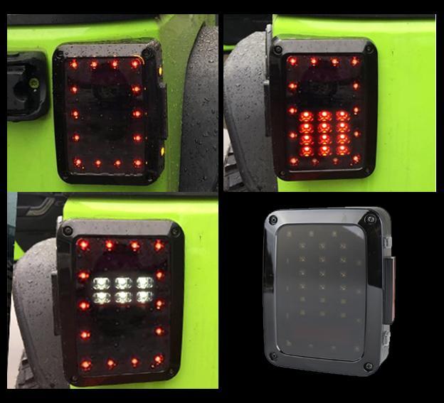 Jeep Wrangler Smoked Cover LED Tail Lights
