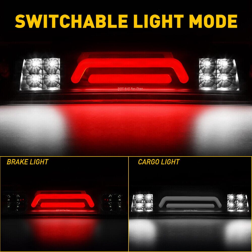 Smoked LED 3rd Tail Lights Brake Lamp For 2009-2018 Dodge Ram 1500 &10-18  2500 3500