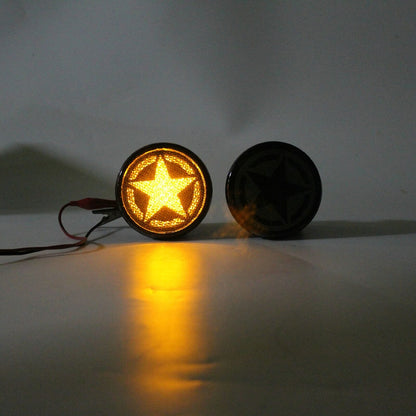 Smoked LED Star Amber Turn Signals for 07-18 Jeep Wrangler JK/ JKU