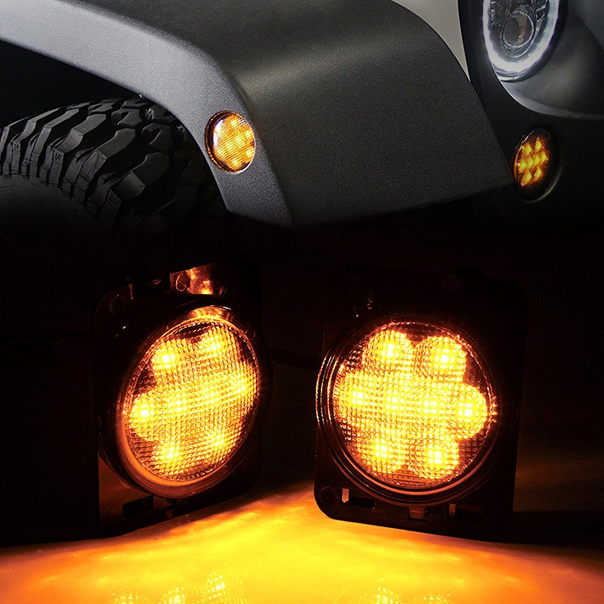 Jeep Wrangler Smoked Side Marker Lights