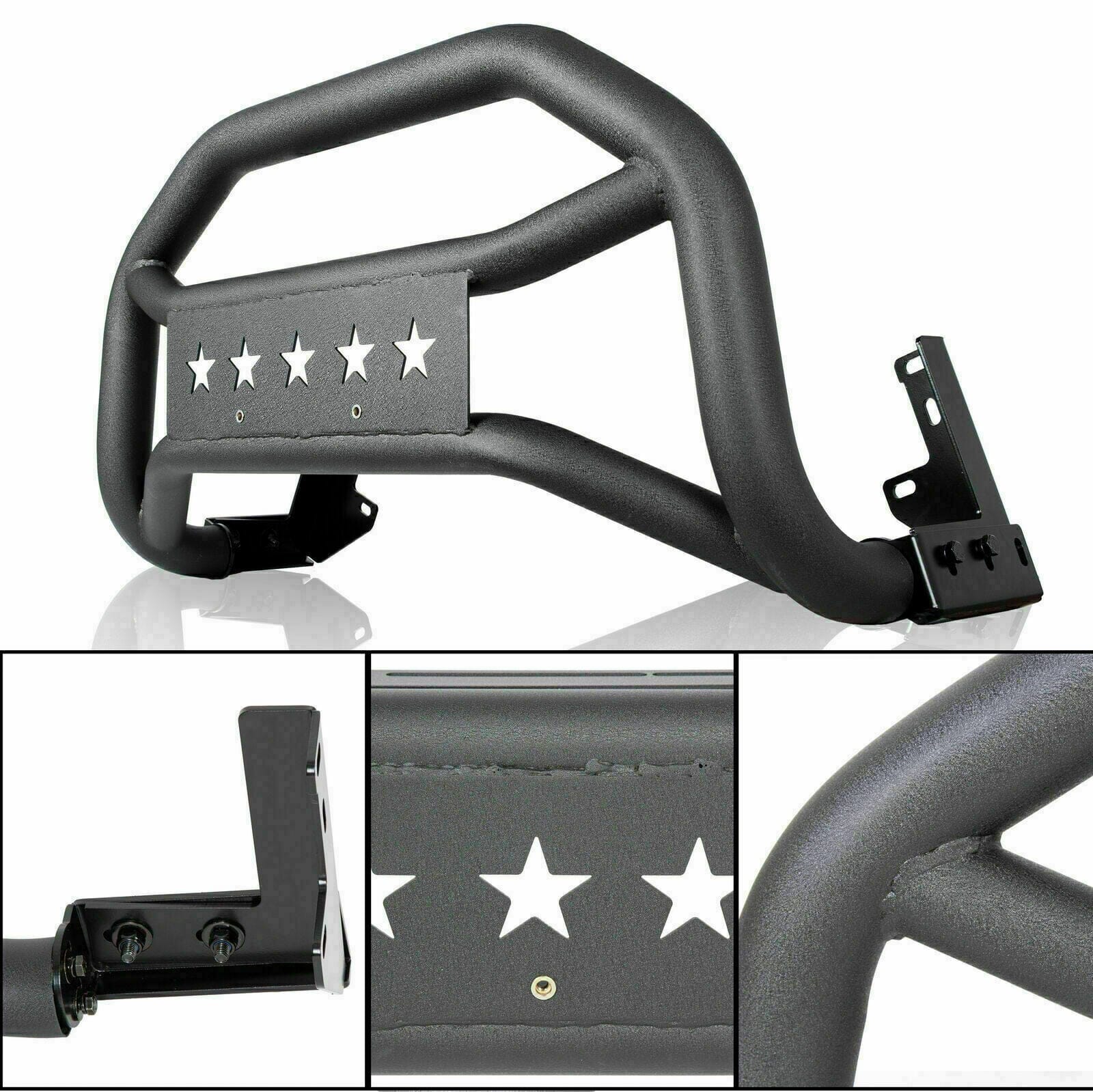  Textured Black Bull Bar Front Bumper For 2005-2023 Toyota Tacoma 