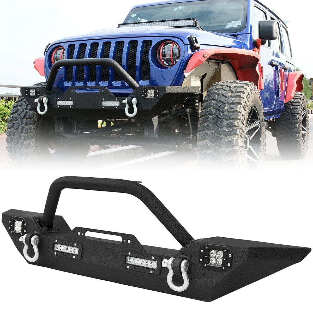 thumbnail image 2 of WOLFX Front Fender Flares For Jeep Wrangler JL/JLU (2018-2023) & Gladiator JT (2019-2023) – Black Steel, Pair 2 of 6