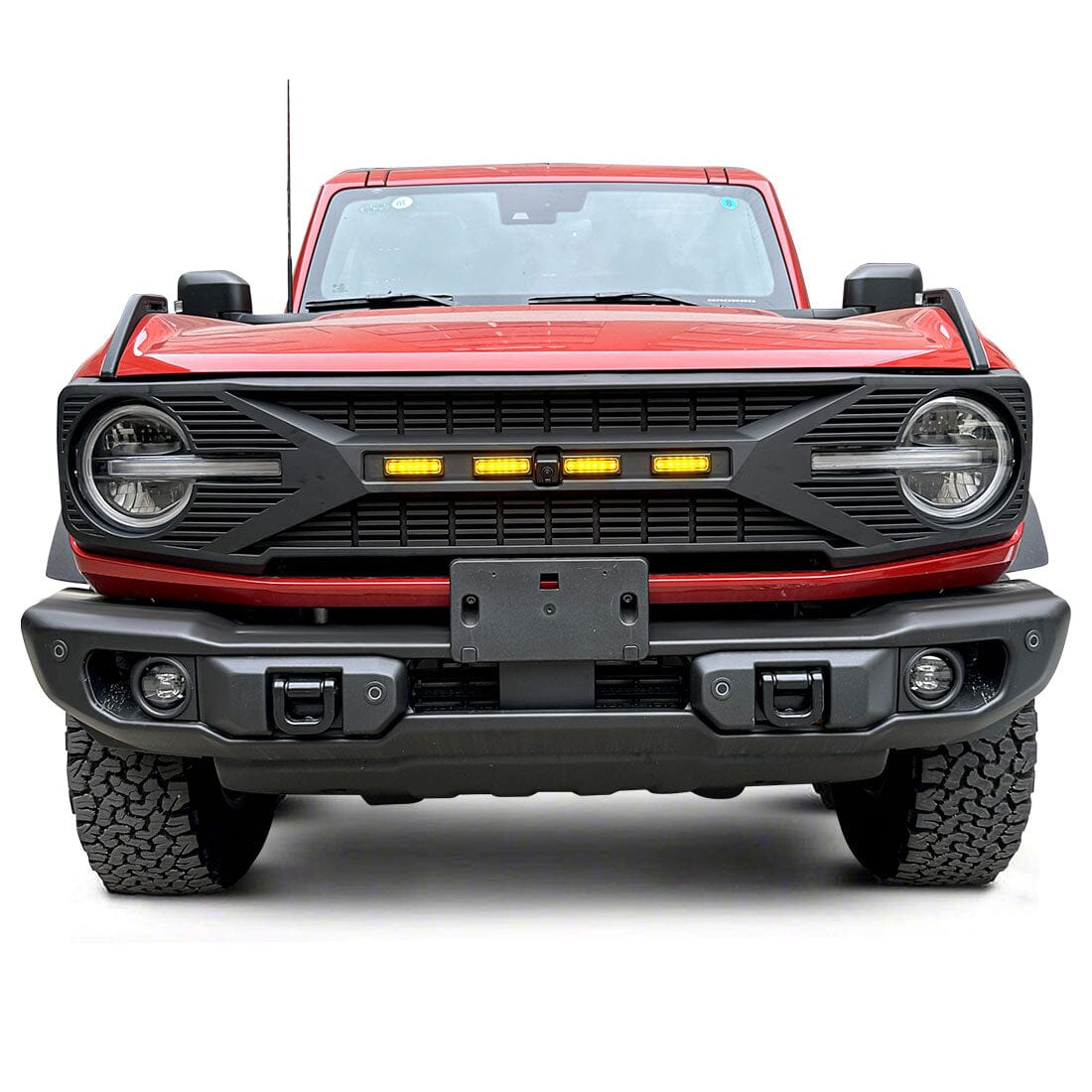 Tomahawk Grille w Amber LED Running Lights For 2021-2023 Ford Bronco