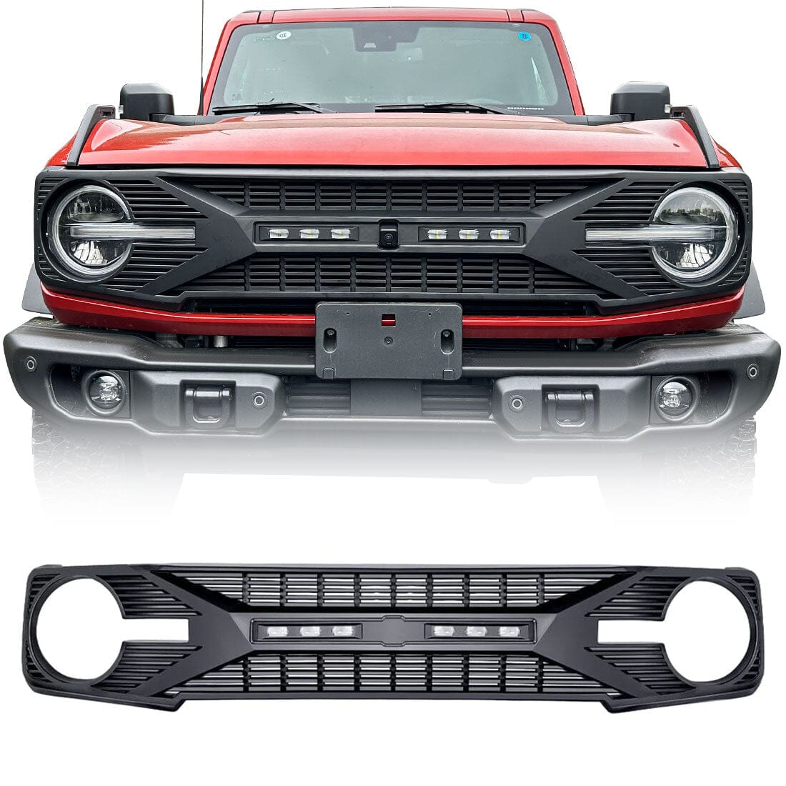 Tomahawk Grille w/ Off-Road Lights& Camera Hole Option For 2021-2023 Ford Bronco