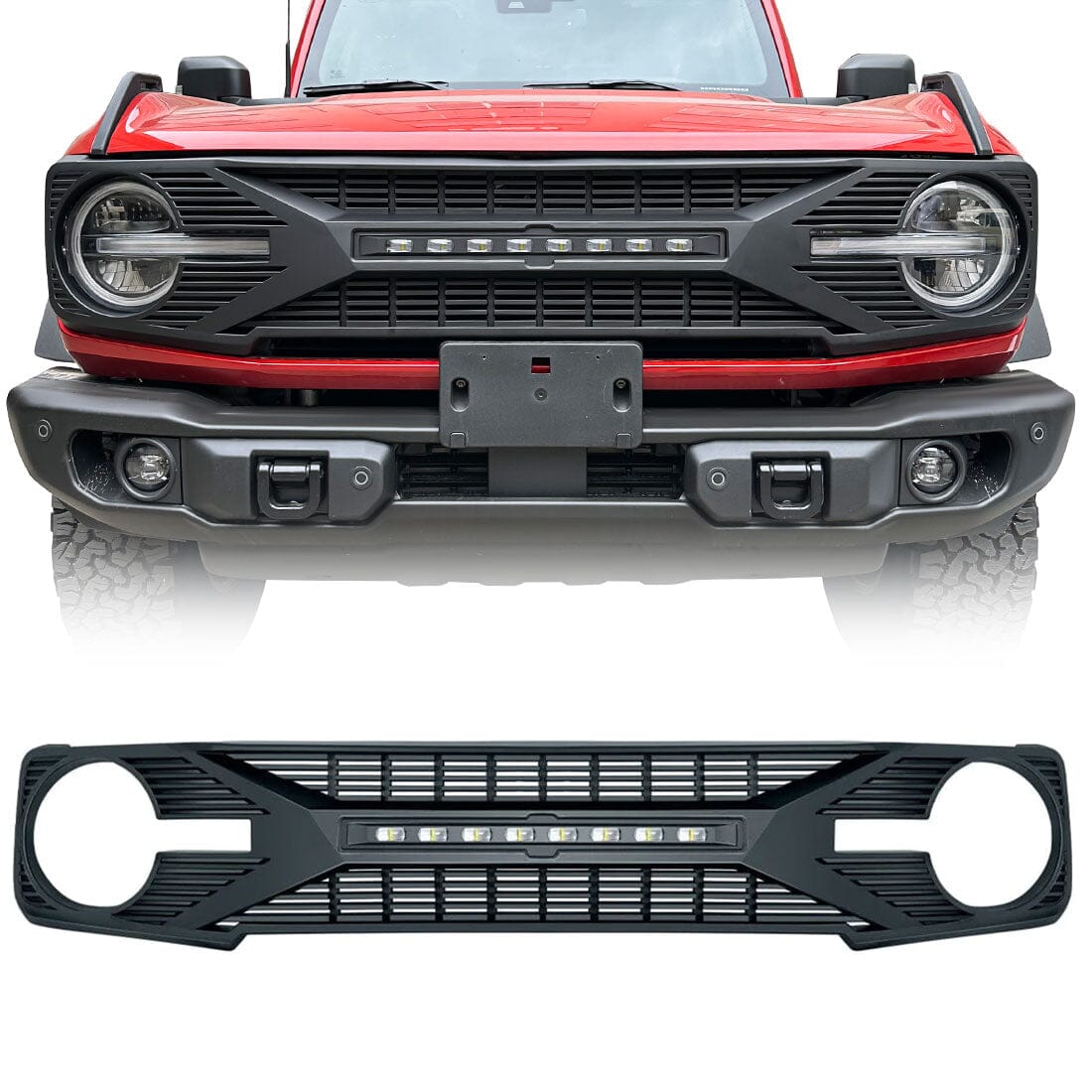 Tomahawk Grille w/ Off-Road Lights For 2021-2023 Ford Bronco