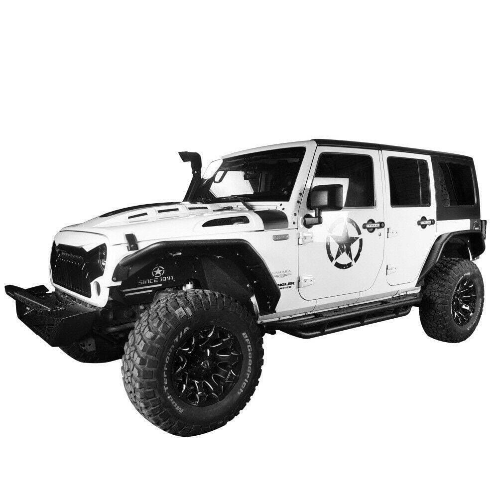 Tube Tubular Front & Rear Tubular Fender Flares Kit For 07-18 Jeep Wrangler  JK | AMOFFROAD – AM Off-Road