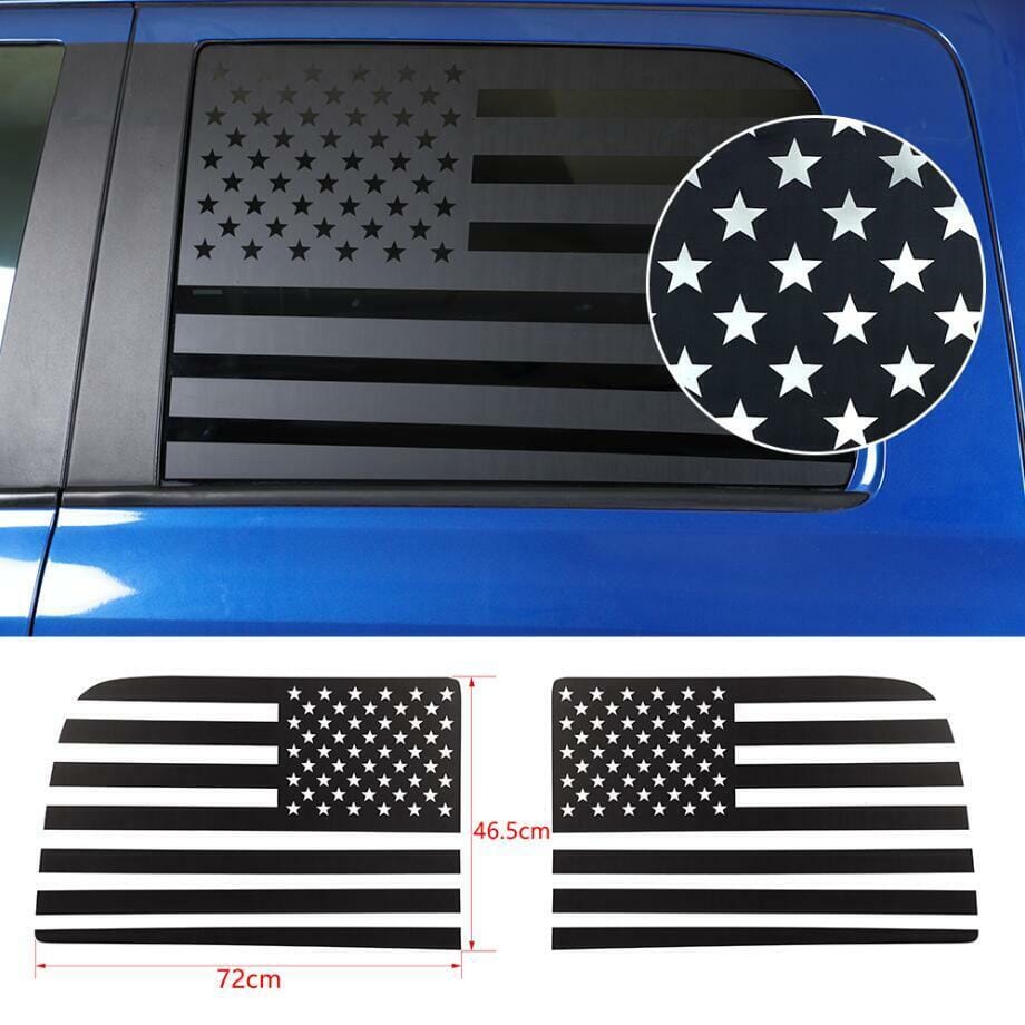 US Flag Rear Window Side Trim Stickers Decal For 2018+ Dodge Ram 1500