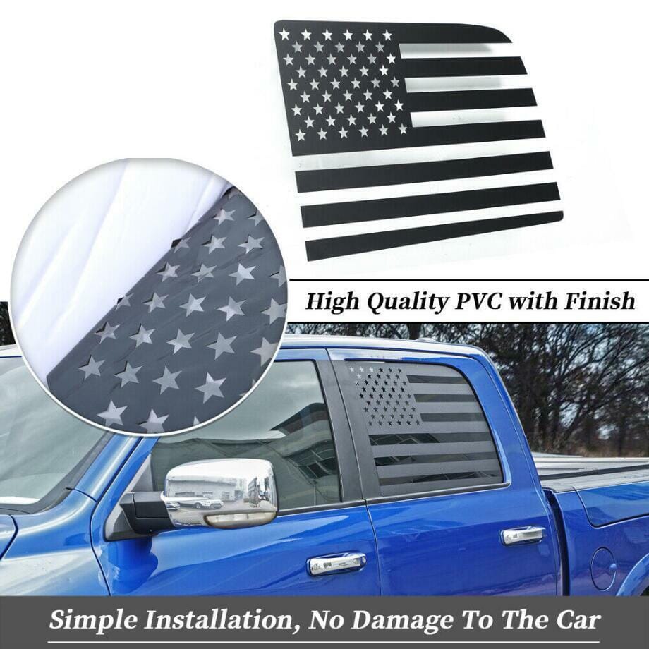 CheroCar 2x Rear Central Window Cover Trim Sticker Decals For Dodge Ram 1500 2011+ – Real Carbon Fiber Look, Exterior Accessories