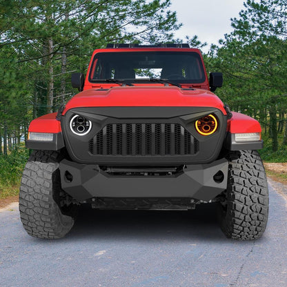 Jeep Wrangler JL Vader Grille w/ Mesh & Halo Headlights Combo